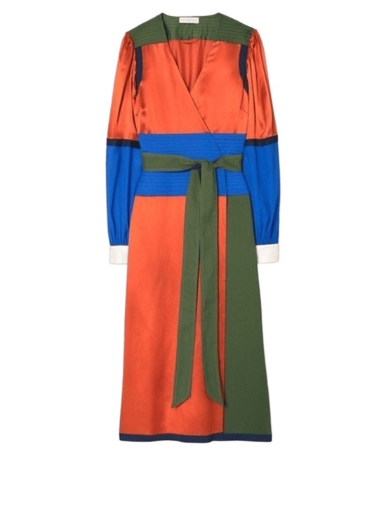 Tory Burch Dresses & Skirts - Tory Burch Color-block Wrap Midi Dress NWT